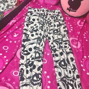 Nightmare Before Christmas Jack Skellington Pajama Pants Black White Size Small
